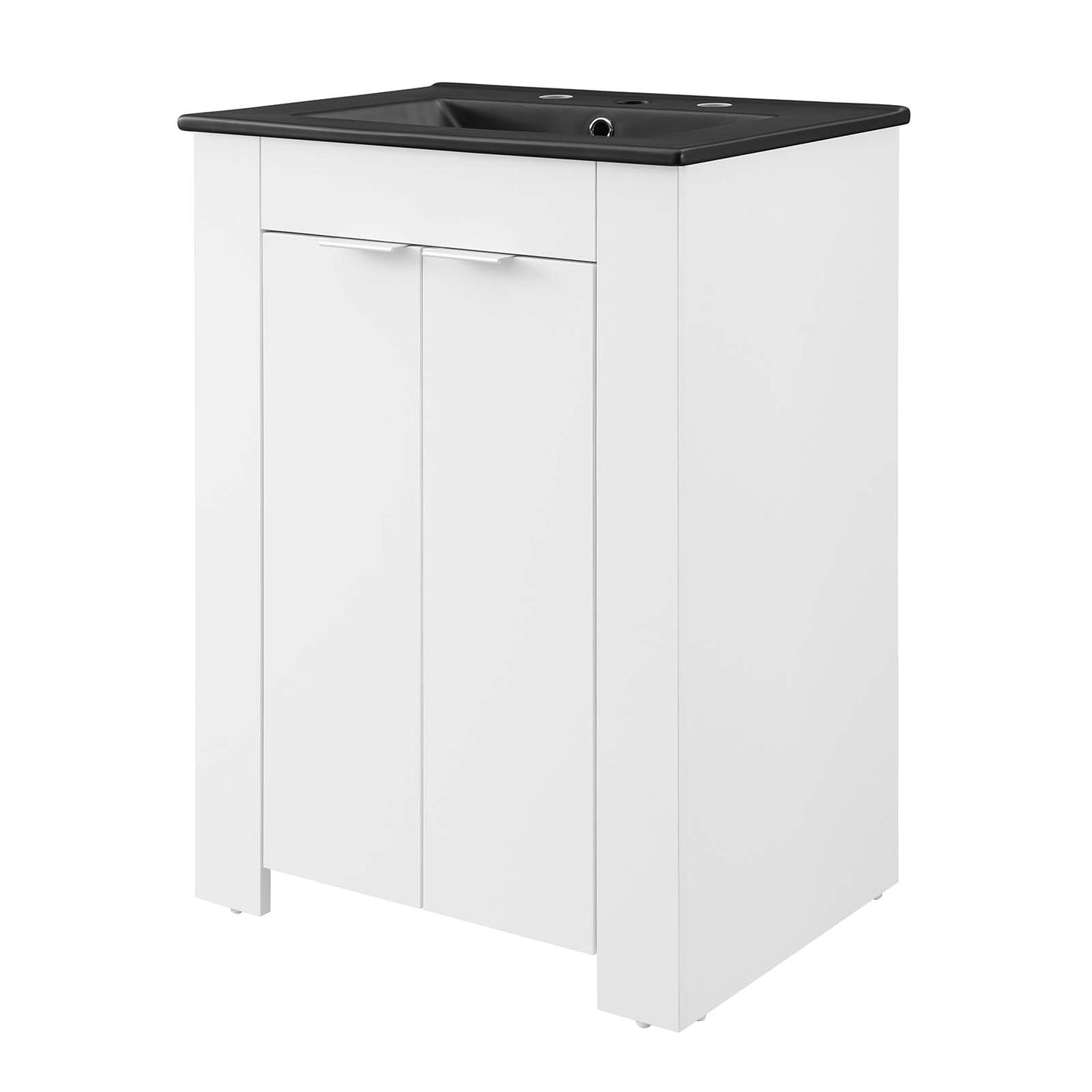 Maybelle 24" Bathroom Vanity, Melamine, White Black, 21044