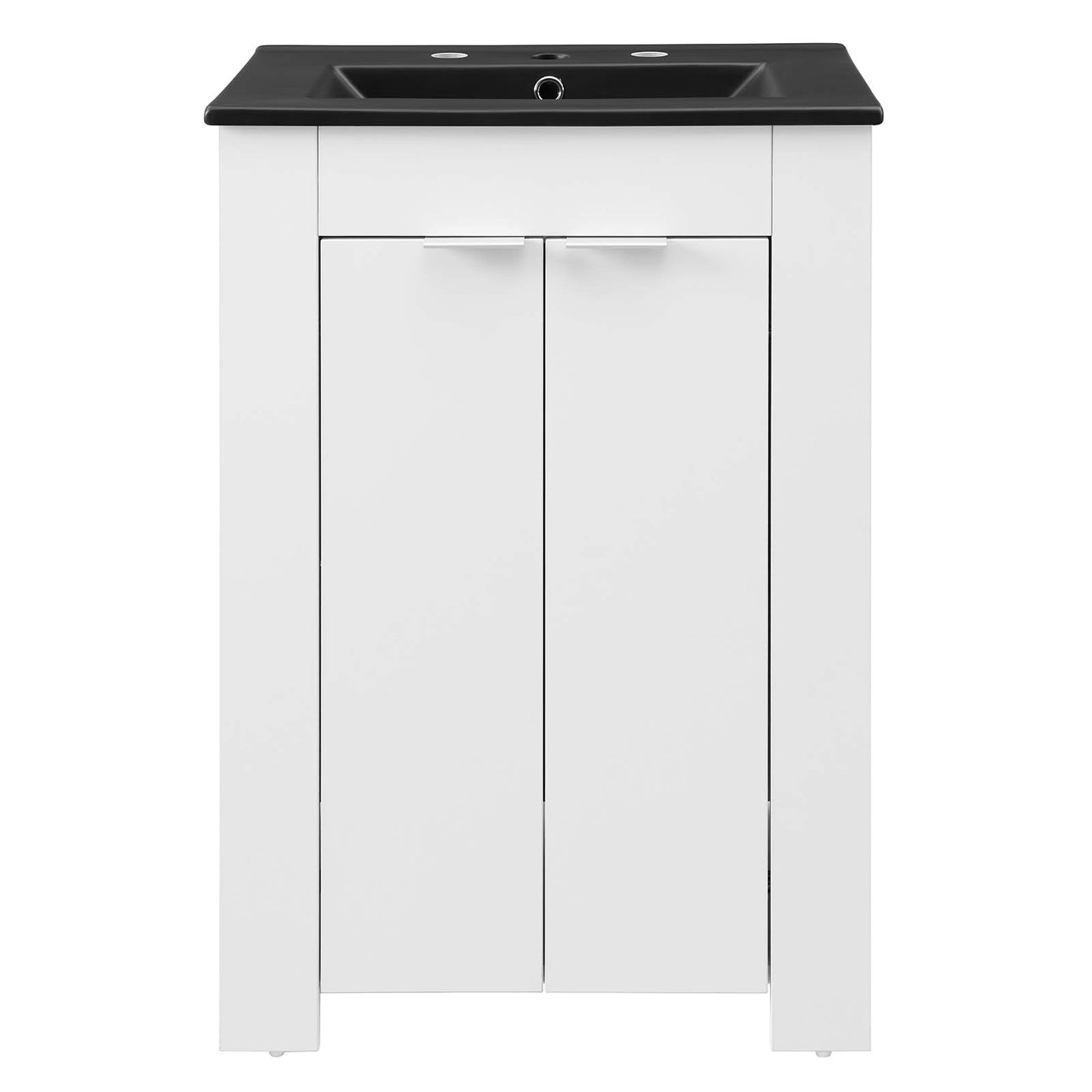 Maybelle 24" Bathroom Vanity, Melamine, White Black, 21044