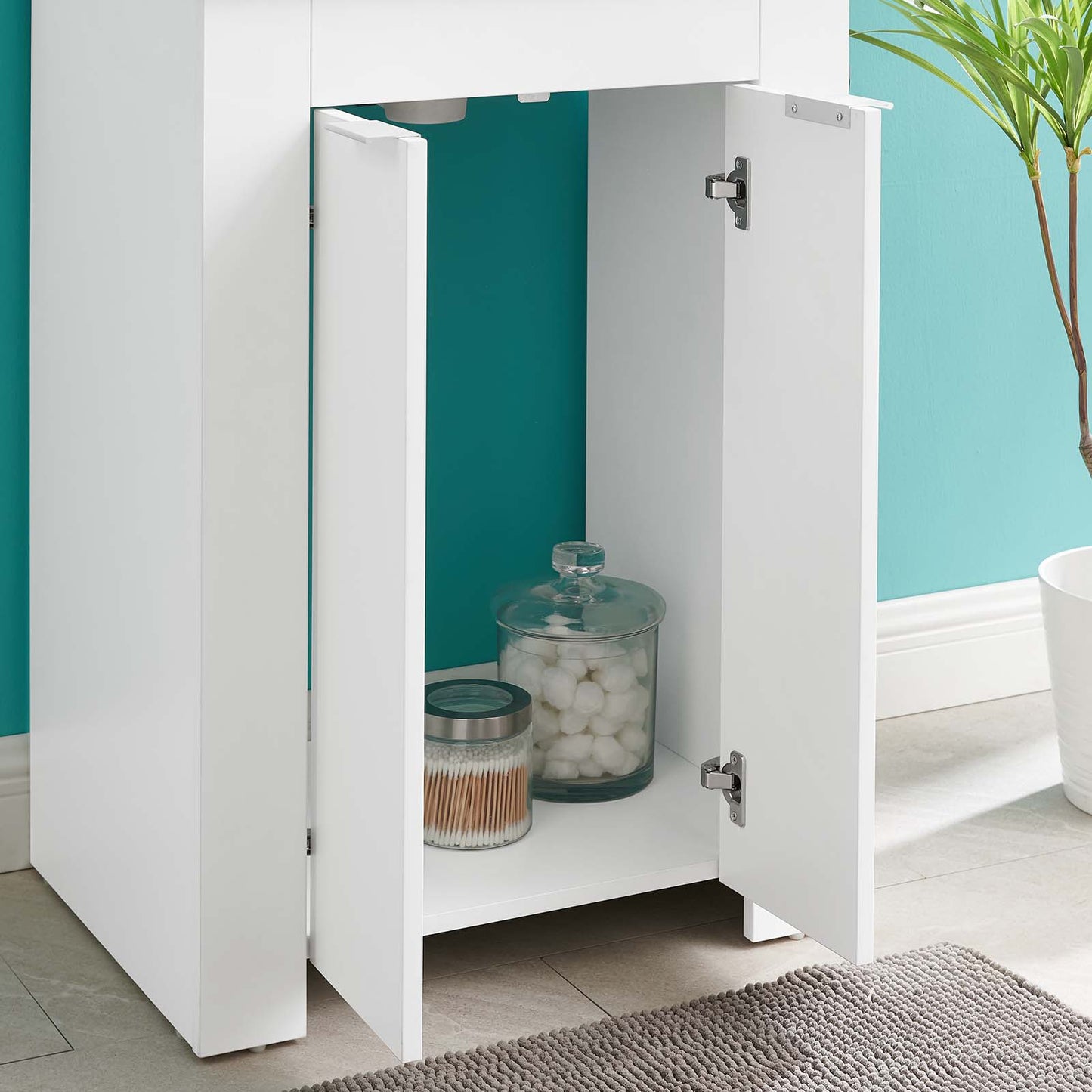 Maybelle 24" Bathroom Vanity, Melamine, White Black, 21044