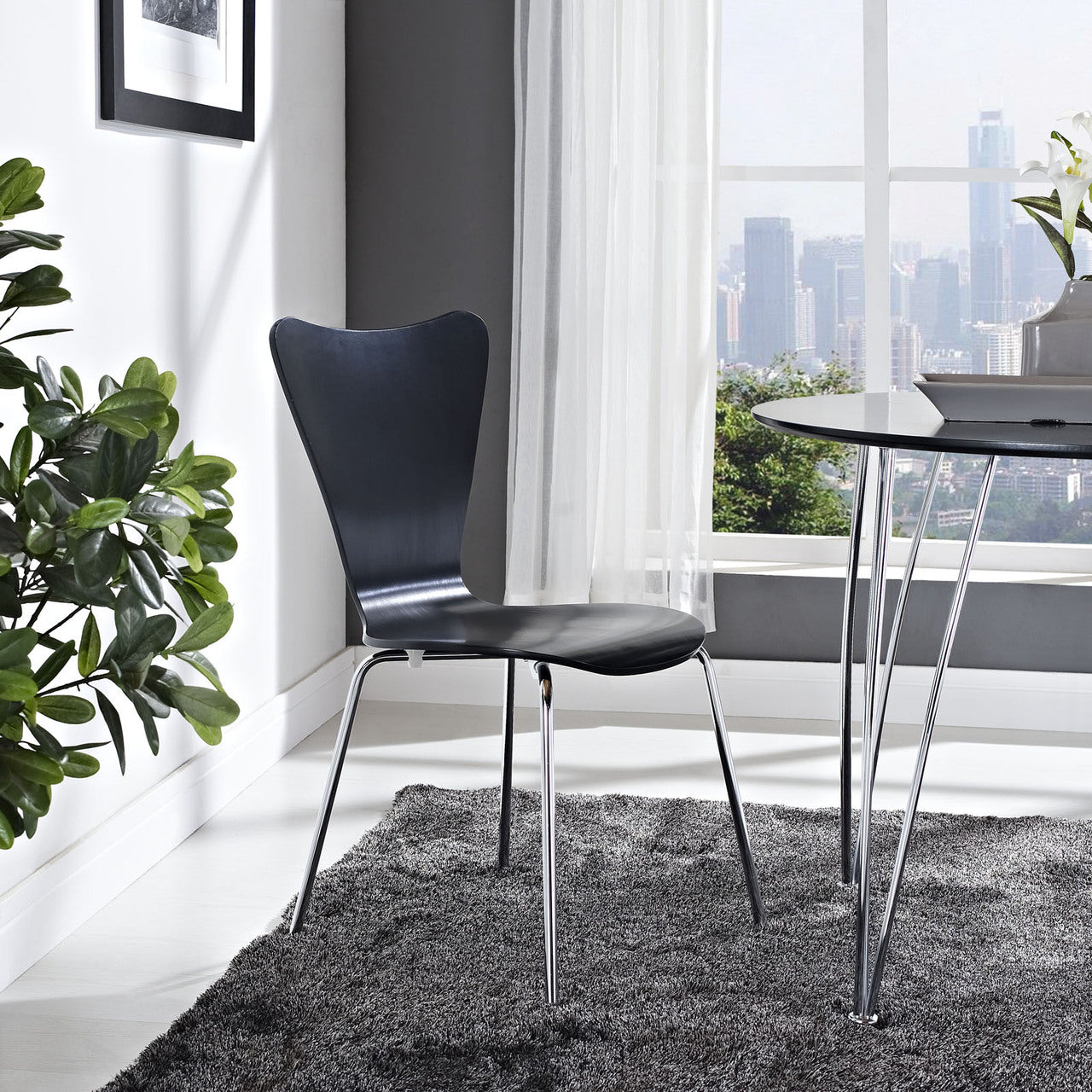 Ernie Dining Side Chair in Black