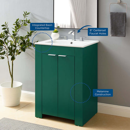 Maybelle 24" Bathroom Vanity, Melamine, Green White, 21045