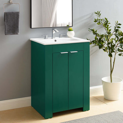 Maybelle 24" Bathroom Vanity, Melamine, Green White, 21045