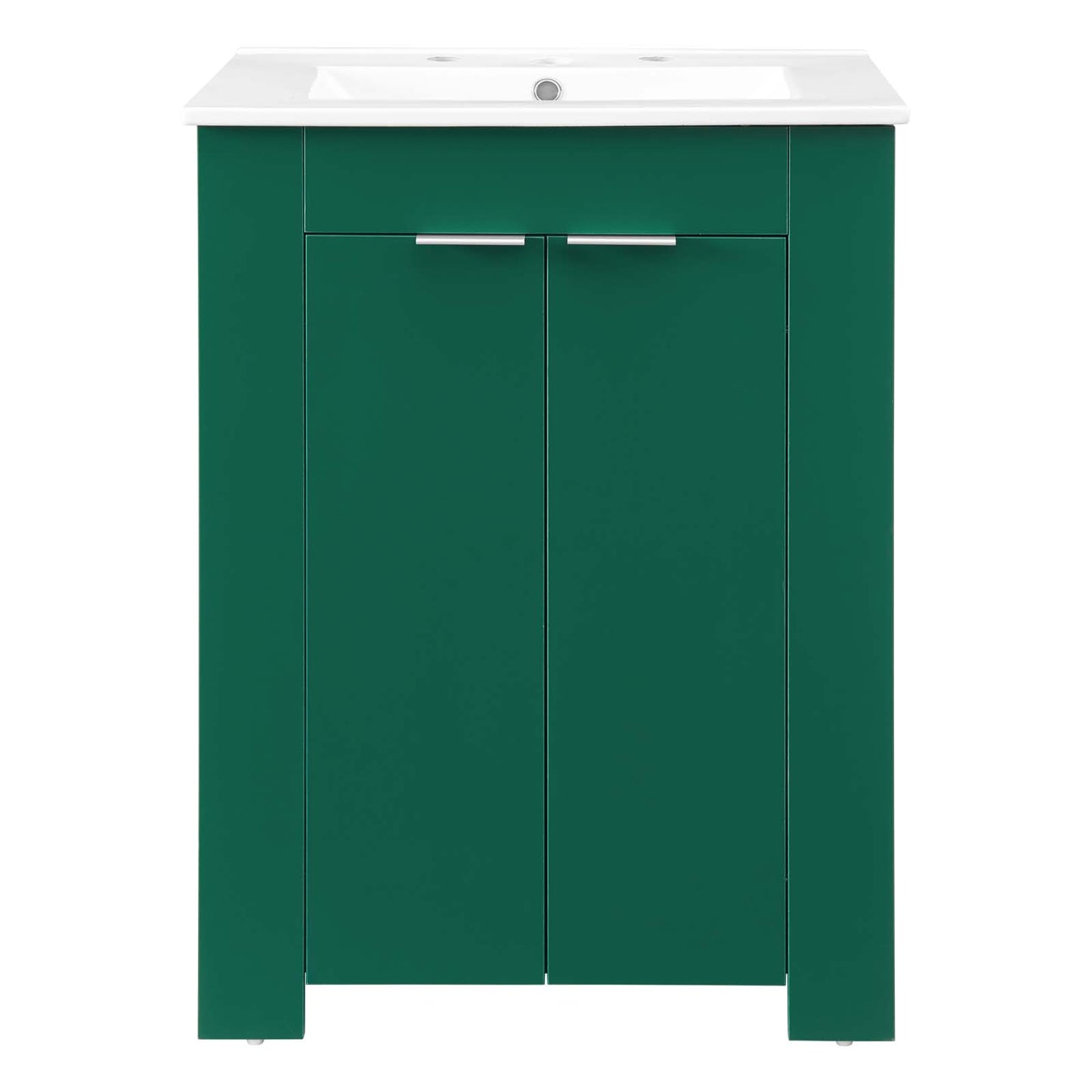 Maybelle 24" Bathroom Vanity, Melamine, Green White, 21045
