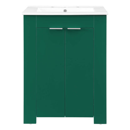 Maybelle 24" Bathroom Vanity, Melamine, Green White, 21045