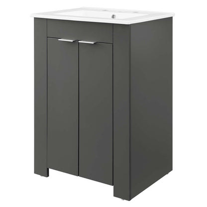 Maybelle 24" Bathroom Vanity, Melamine, Grey Gray White, 21046