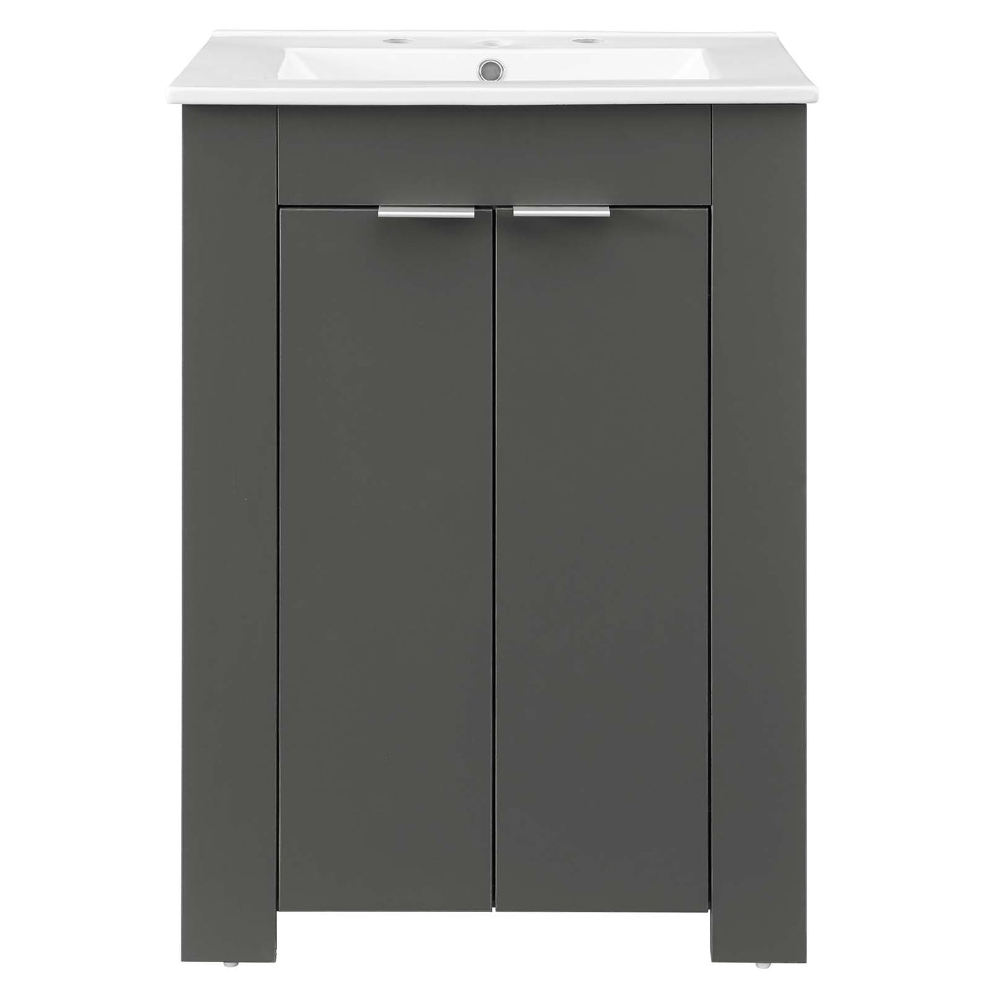 Maybelle 24" Bathroom Vanity, Melamine, Grey Gray White, 21046