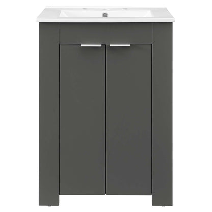 Maybelle 24" Bathroom Vanity, Melamine, Grey Gray White, 21046