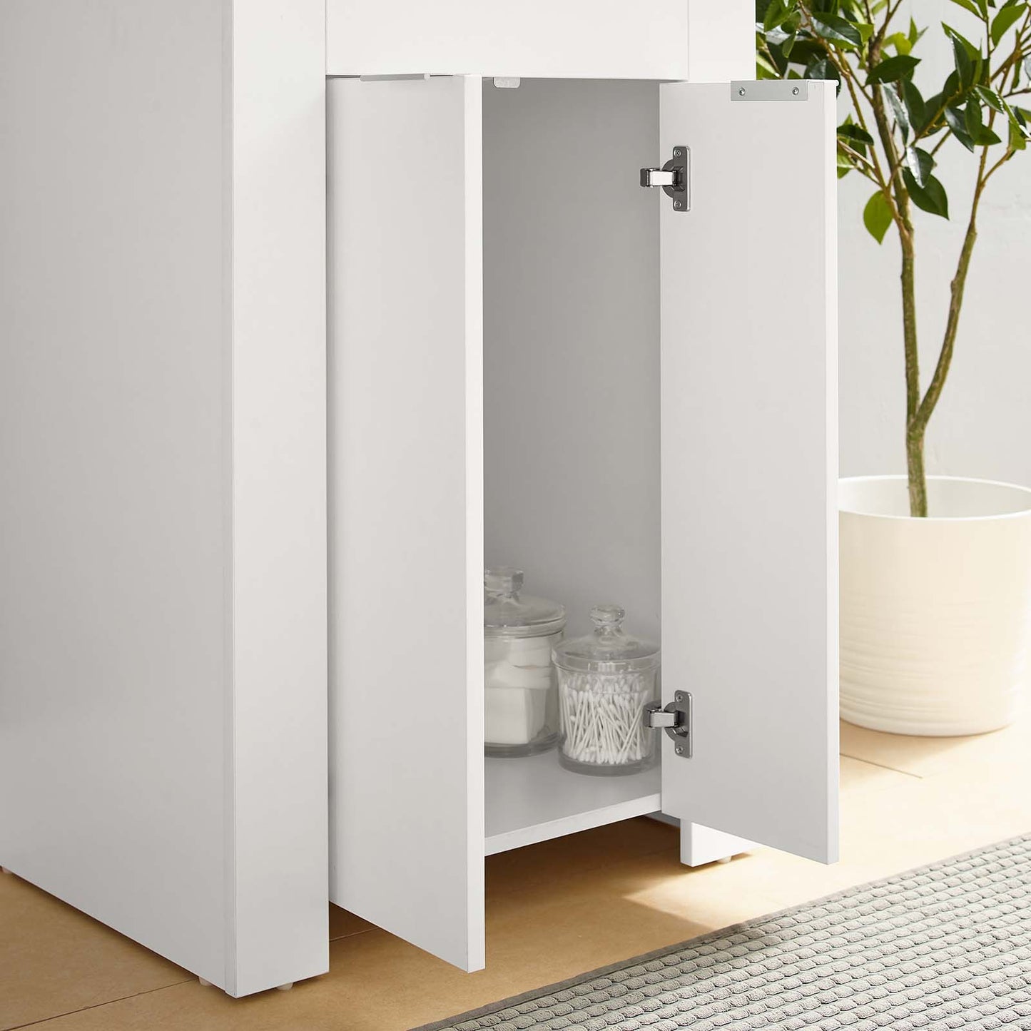 Maybelle 24" Bathroom Vanity, Melamine, White, 21048