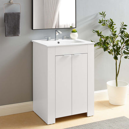 Maybelle 24" Bathroom Vanity, Melamine, White, 21048