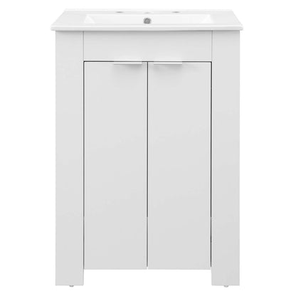 Maybelle 24" Bathroom Vanity, Melamine, White, 21048