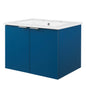 Maybelle 24" Wall-Mount Bathroom Vanity, Melamine, Blue Navy White, 21051