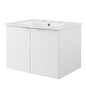 Maybelle 24" Wall-Mount Bathroom Vanity, Melamine, White, 21052