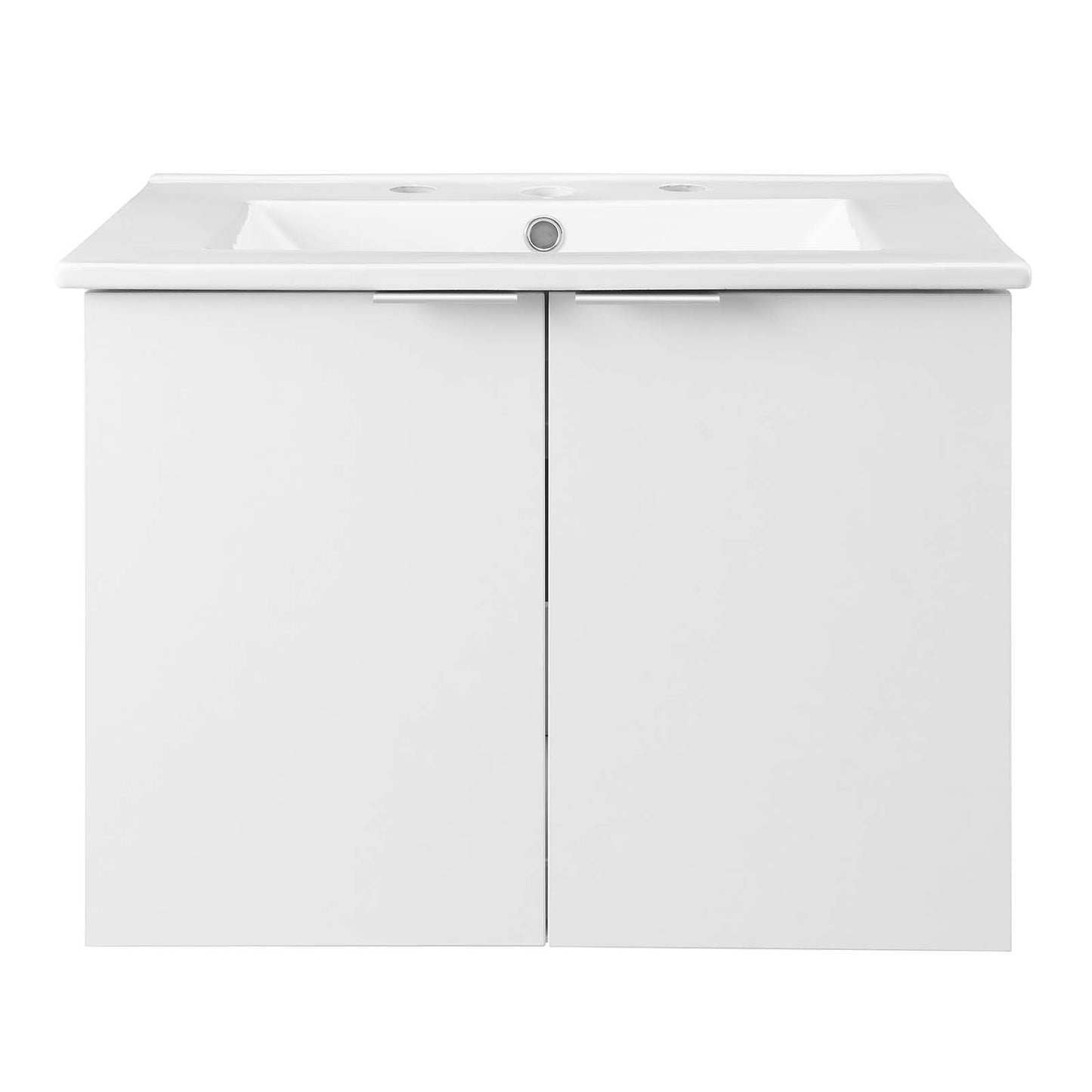 Maybelle 24" Wall-Mount Bathroom Vanity, Melamine, White, 21052