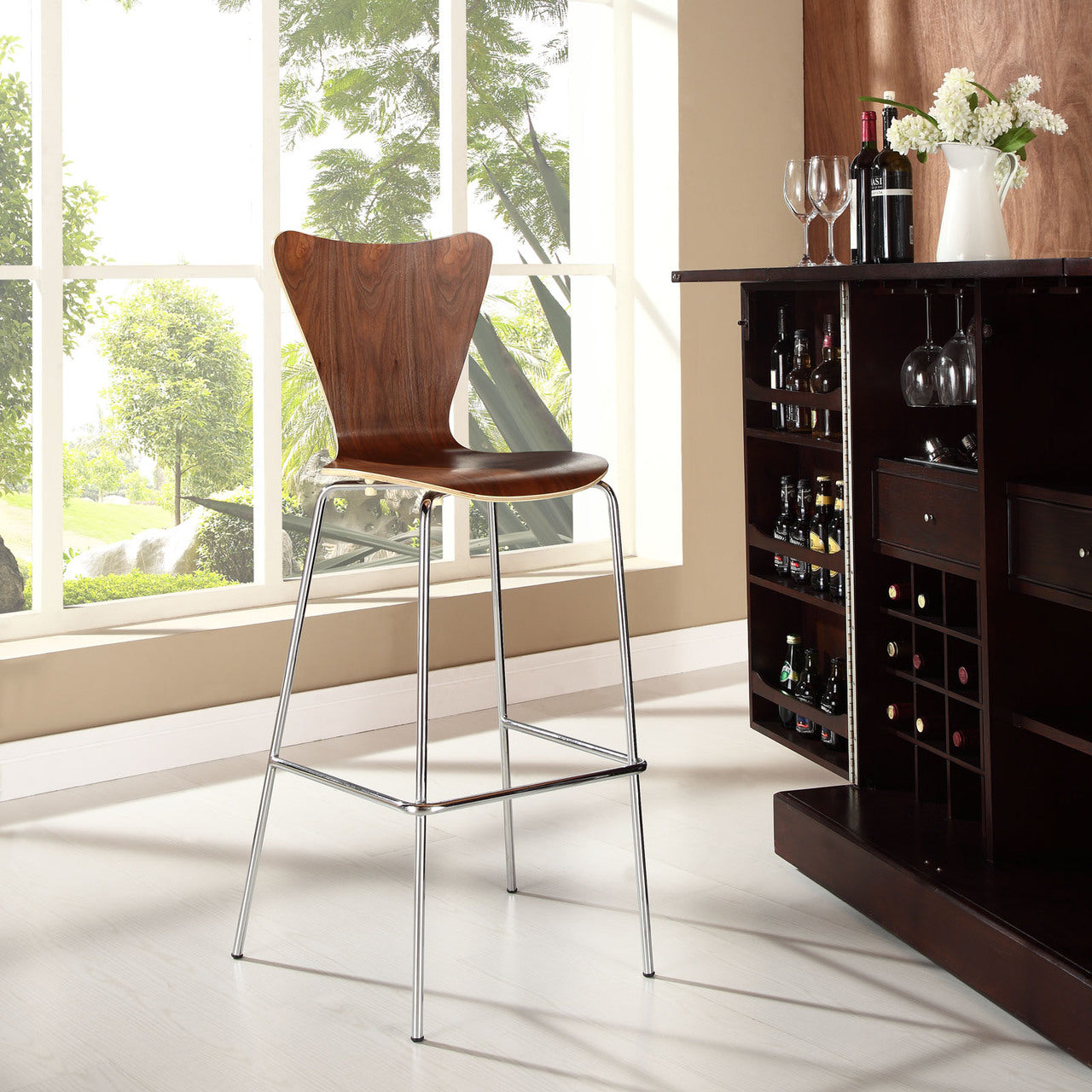 Ernie Bar Stool in Walnut