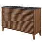 Render 48" Double Sink Bathroom Vanity, Wood, Brown Walnut Black, 21054