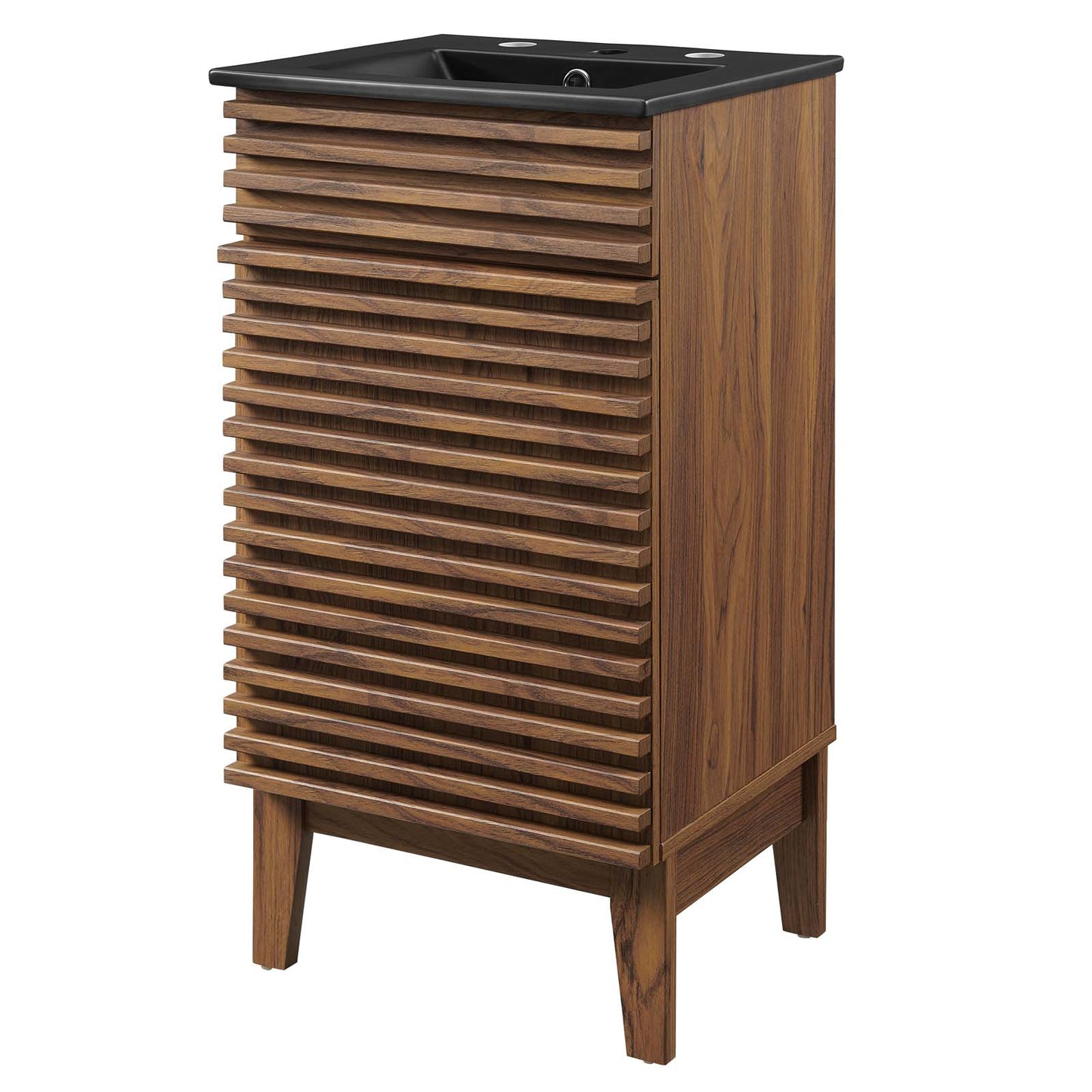 Render 18" Bathroom Vanity, Wood, Brown Walnut Black, 21059
