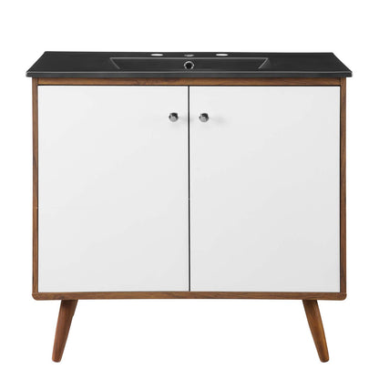 Transmit 36" Bathroom Vanity, Wood, Brown Walnut Black, 21062