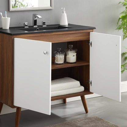 Transmit 36" Bathroom Vanity, Wood, Brown Walnut Black, 21062