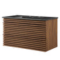 Render 36" Wall-Mount Bathroom Vanity, Wood, Brown Walnut Black, 21063