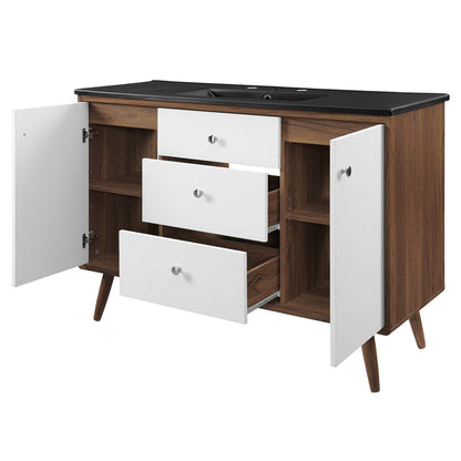 Transmit 48" Single Sink Bathroom Vanity, Wood, Brown Walnut Black, 21065