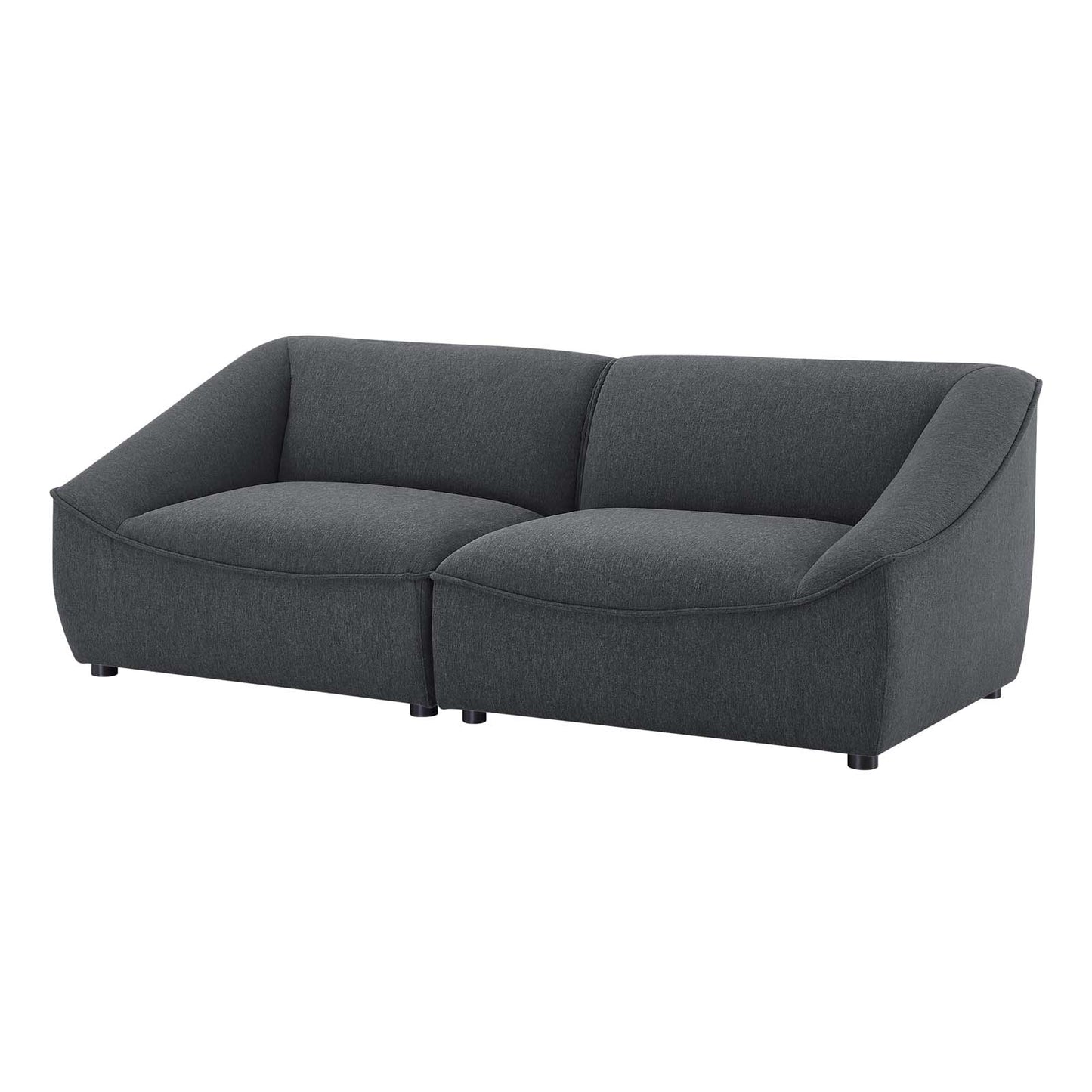 Comprise 2-Piece Loveseat, Fabric, Dark Grey Gray, 21068