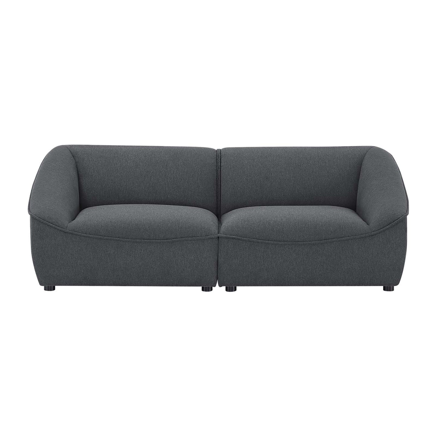 Comprise 2-Piece Loveseat, Fabric, Dark Grey Gray, 21068