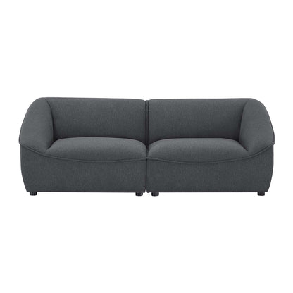 Comprise 2-Piece Loveseat, Fabric, Dark Grey Gray, 21068