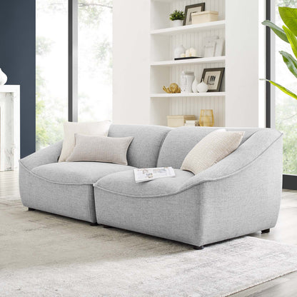 Comprise 2-Piece Loveseat, Fabric, Light Grey Gray, 21069