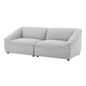 Comprise 2-Piece Loveseat, Fabric, Light Grey Gray, 21069