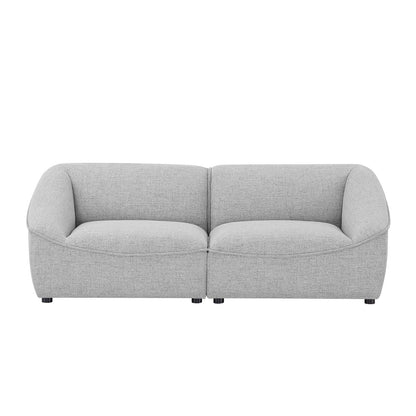 Comprise 2-Piece Loveseat, Fabric, Light Grey Gray, 21069