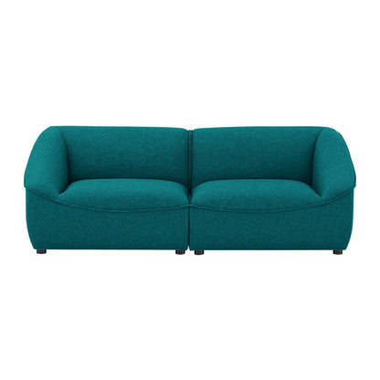 Comprise 2-Piece Loveseat, Fabric, Teal Blue, 21070