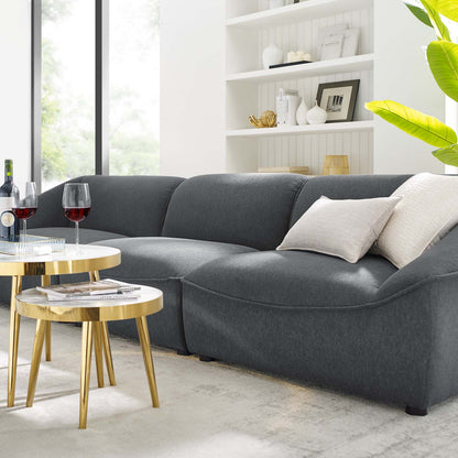 Comprise 3-Piece Sofa, Fabric, Dark Grey Gray, 21071