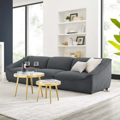 Comprise 3-Piece Sofa, Fabric, Dark Grey Gray, 21071