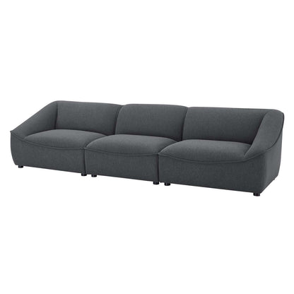 Comprise 3-Piece Sofa, Fabric, Dark Grey Gray, 21071