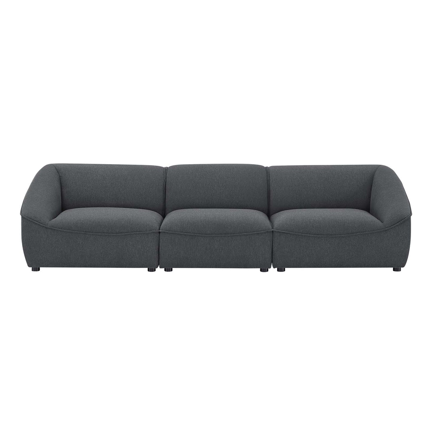 Comprise 3-Piece Sofa, Fabric, Dark Grey Gray, 21071