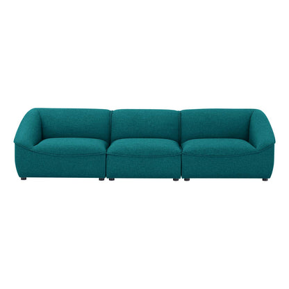Comprise 3-Piece Sofa, Fabric, Teal Blue, 21073