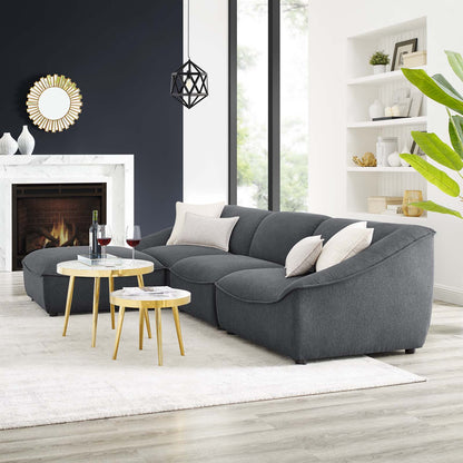 Comprise 4-Piece Living Room Set, Fabric, Dark Grey Gray, 21074