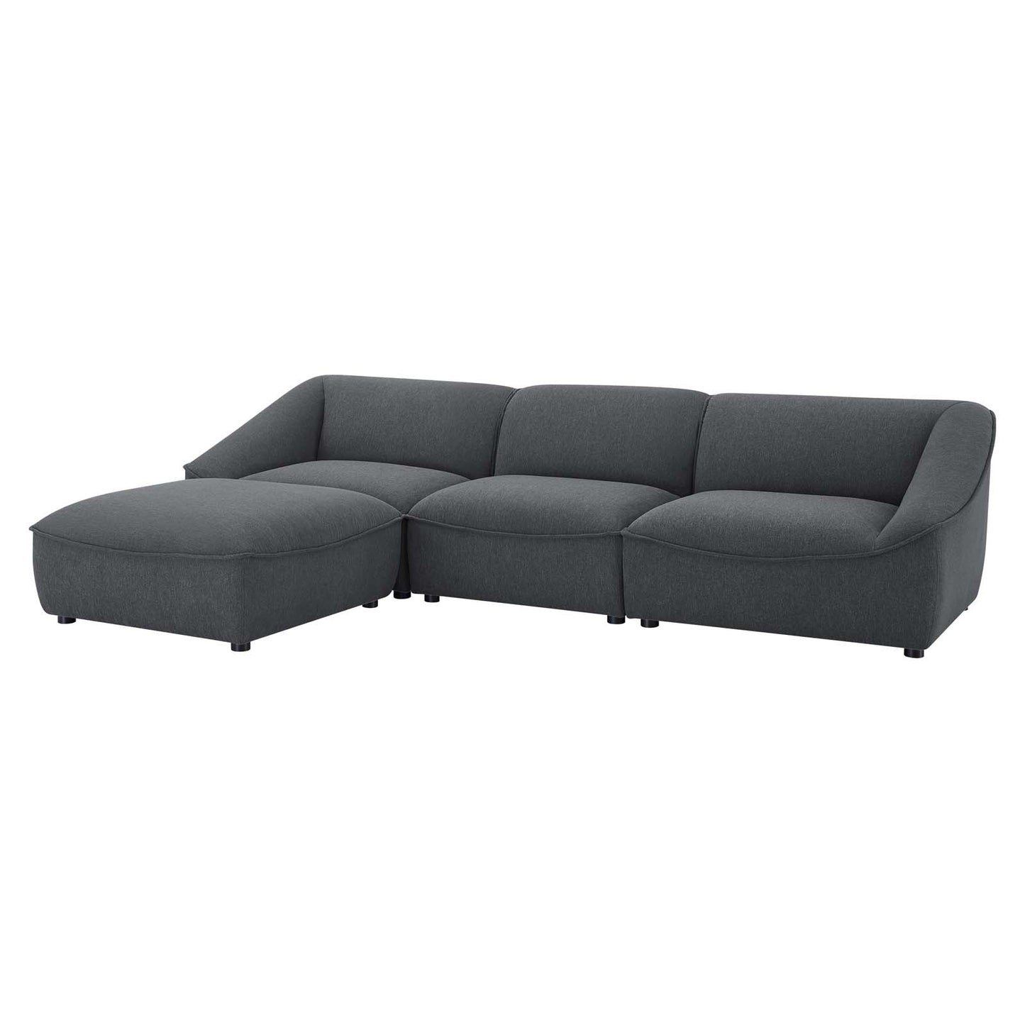 Comprise 4-Piece Living Room Set, Fabric, Dark Grey Gray, 21074