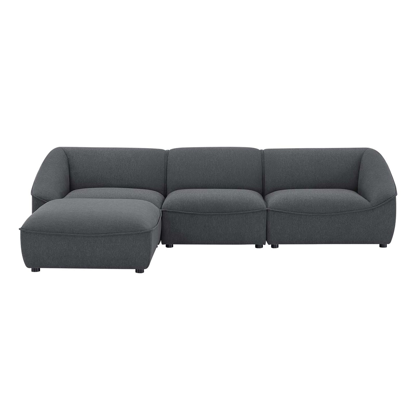 Comprise 4-Piece Living Room Set, Fabric, Dark Grey Gray, 21074