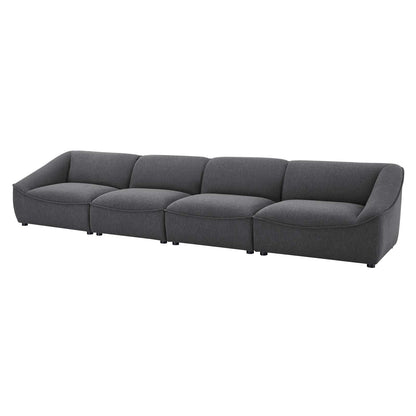 Comprise 4-Piece Sofa, Fabric, Dark Grey Gray, 21083