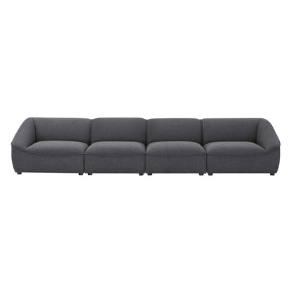 Comprise 4-Piece Sofa, Fabric, Dark Grey Gray, 21083
