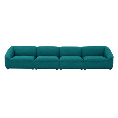 Comprise 4-Piece Sofa, Fabric, Teal Blue, 21085
