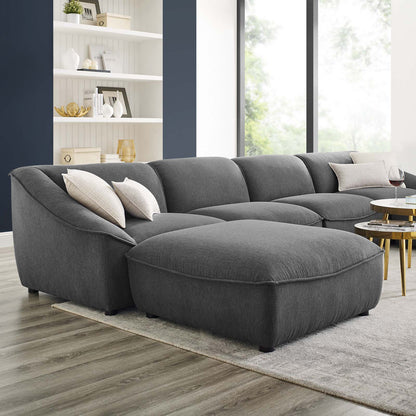 Comprise 6-Piece Living Room Set, Fabric, Dark Grey Gray, 21086