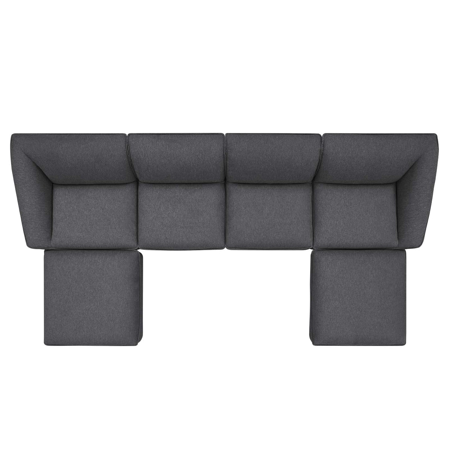 Comprise 6-Piece Living Room Set, Fabric, Dark Grey Gray, 21086