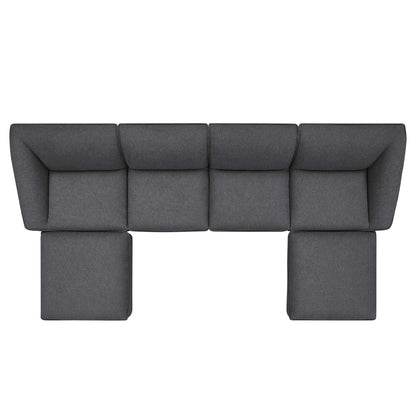 Comprise 6-Piece Living Room Set, Fabric, Dark Grey Gray, 21086