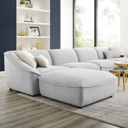 Comprise 6-Piece Living Room Set, Fabric, Light Grey Gray, 21087