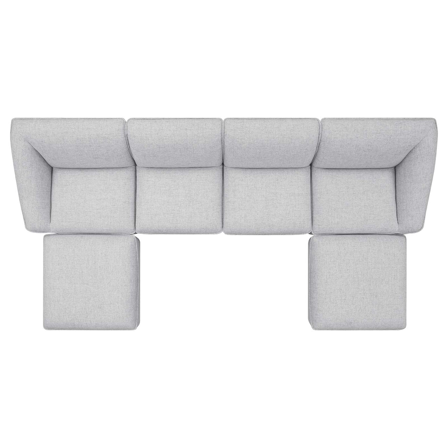 Comprise 6-Piece Living Room Set, Fabric, Light Grey Gray, 21087