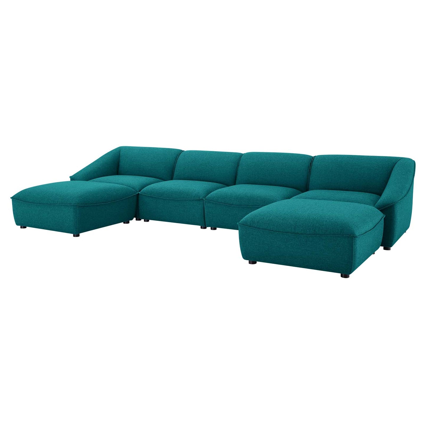 Comprise 6-Piece Living Room Set, Fabric, Teal Blue, 21088