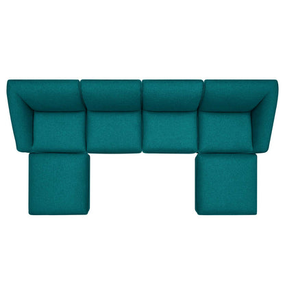 Comprise 6-Piece Living Room Set, Fabric, Teal Blue, 21088
