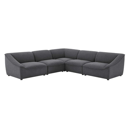 Comprise 5-Piece Sectional Sofa, Fabric, Dark Grey Gray, 21089